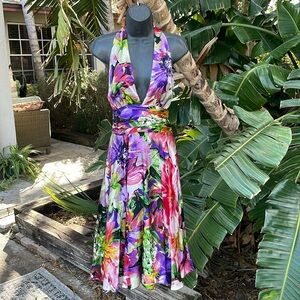 Cache Luxe silk floral halter dress